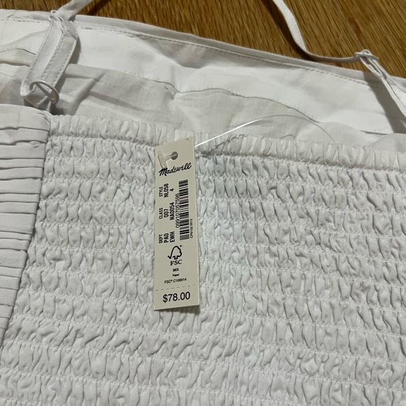 NWT Madewell Poplin Crop Tube Top, white, size 4 - Picture 4 of 4